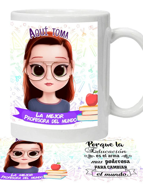 Tazón Profesor/A Aquí­ Toma La Mejor Personalizado Grafimax 1