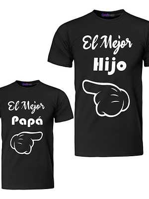 Pack Polera Padre Hijo El Mejor Papá E Hijo Familia Grafimax
