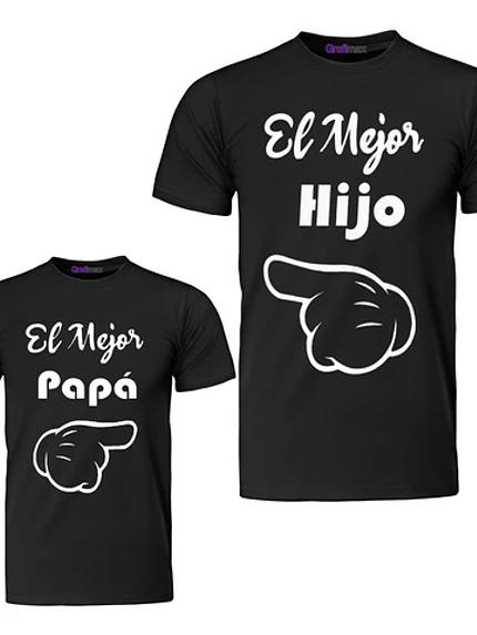 Pack Polera Padre Hijo El Mejor Papá E Hijo Familia -Grafimax 1
