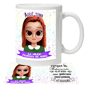 Tazón Profesor/A La Mejor Profesora Personalizado Grafimax