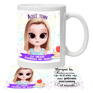 Tazón Profesor/A Personalizado La Mejor Grafimax