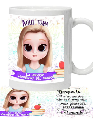 Tazón Profesor/A Personalizado La Mejor Grafimax