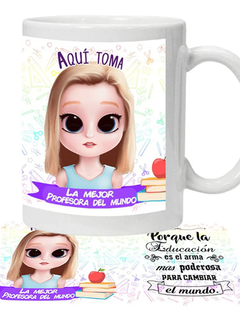 Tazón Profesor/A Personalizado La Mejor Grafimax 1
