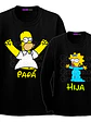 Pack Polera Manga larga Papá E Hija Homero Maggie Papá Hija Familia Grafimax - Miniatura 1