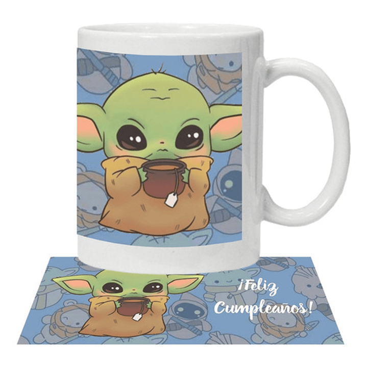 Tazón Feliz Cumpleaños Baby Yoda Personalizado Grafimax 1