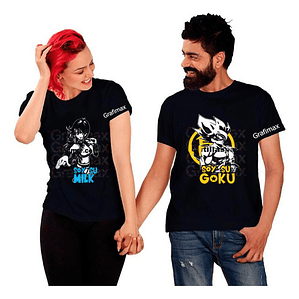 Pack Poleras Parejas Goku Y Milk Dragon Ball Z Anime Grafimax