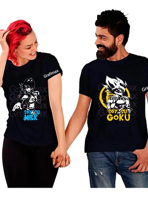 Pack Poleras Parejas Goku Y Milk Dragon Ball Z Anime Grafimax
