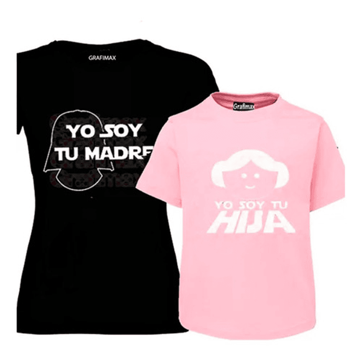 Pack Polera Mamá E Hija Yo Soy Tu Madre  Starwars Grafimax 1