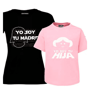 Pack Polera Mamá E Hija Yo Soy Tu Madre Starwars Grafimax