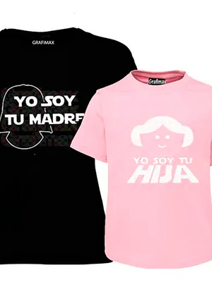 Pack Polera Mamá E Hija Yo Soy Tu Madre Starwars Grafimax