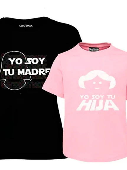 Pack Polera Mamá E Hija Yo Soy Tu Madre Starwars Grafimax 1