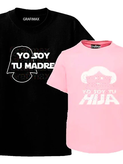 Pack Polera Mamá E Hija Yo Soy Tu Madre Starwars Grafimax 2