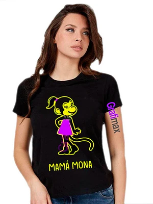 Polera Mamá Mona Dia De La Madre Mujer Familia Grafimax