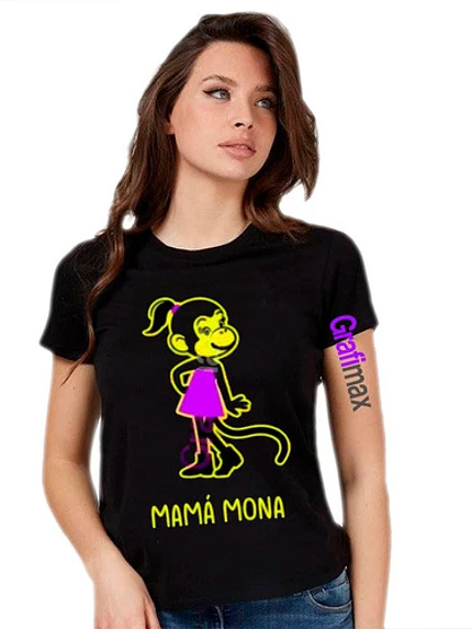 Polera Mamá Mona Dia De La Madre Mujer Familia Grafimax 1