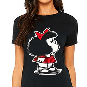 Polera Mafalda Negra Mujer Mamá Regalo Grafimax