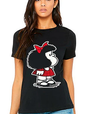 Polera Mafalda Negra Mujer Mamá Regalo Grafimax