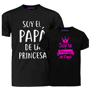 Pack Polera Princesa De Papá Remera Hija Y Papa Grafimax