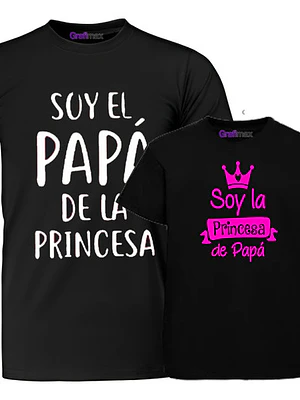 Pack Polera Princesa De Papá Remera Hija Y Papa Grafimax