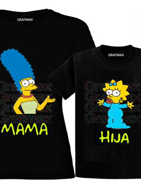 Polera Mamá E Hija Marge Y Maggie Familia Grafimax 2
