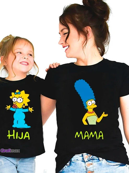 Polera Mamá E Hija Marge Y Maggie Familia Grafimax 3