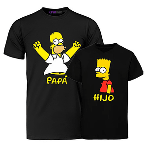 Pack Polera Bart Y Homero Papá E Hijo Simpsons Grafimax
