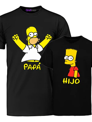 Pack Polera Bart Y Homero Papá E Hijo Simpsons Grafimax
