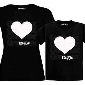 Pack Polera Mamá E Hija O Hijo Bestie Familia Grafimax
