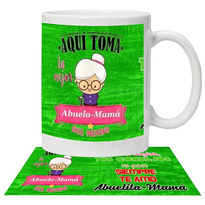 Tazón Aquí­ Toma La Mejor Abuela - Mamá Grafimax