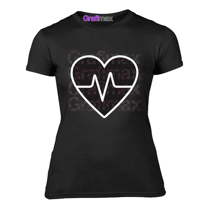 Polera Mujer Moda Corazón Latido Tens Enfermeria Grafimax 1