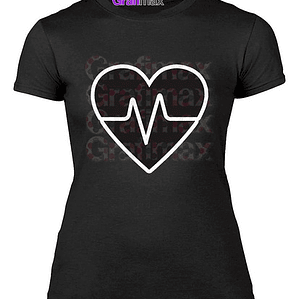 Polera Mujer Moda Corazón Latido Tens Enfermeria Grafimax