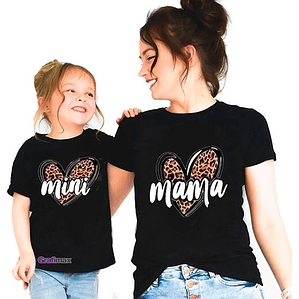 Pack Polera Mamá E Hija Animal Print Familia Grafimax