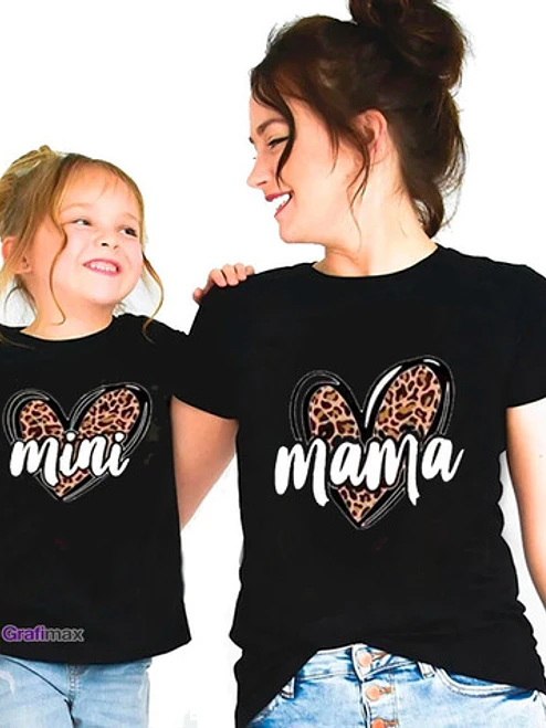 Pack Polera Mamá E Hija Animal Print Familia Grafimax 1
