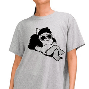 Polera Mafalda Oversize Gris Mujer Mamá Regalo Sol Grafimax
