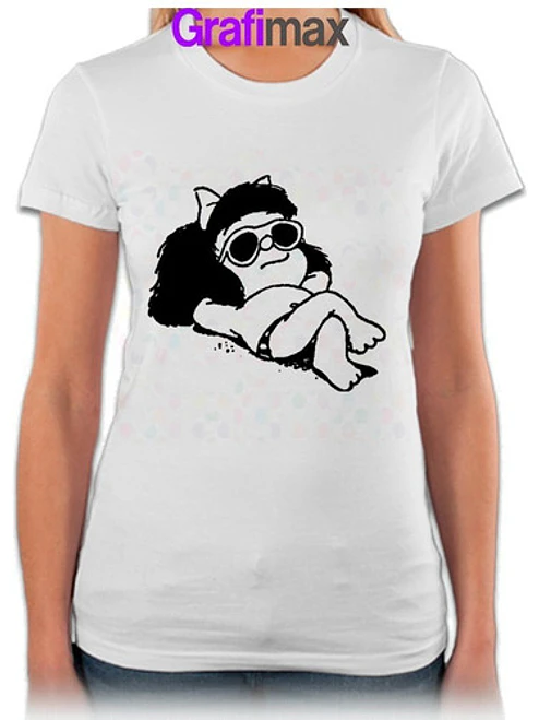 Polera Mafalda Oversize Gris Mujer Mamá Regalo Sol Grafimax 5