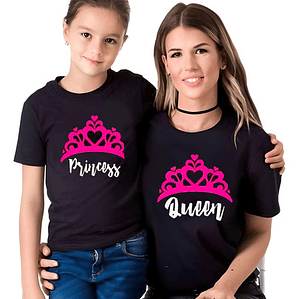 Pack Polera Mamá E Hija Queen Princess Familia Grafimax