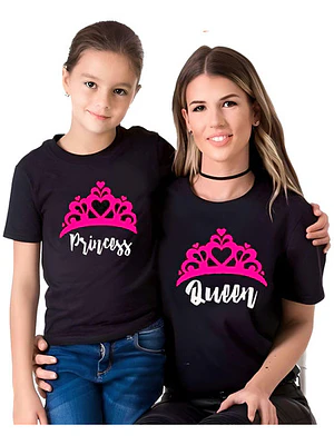 Pack Polera Mamá E Hija Queen Princess Familia Grafimax