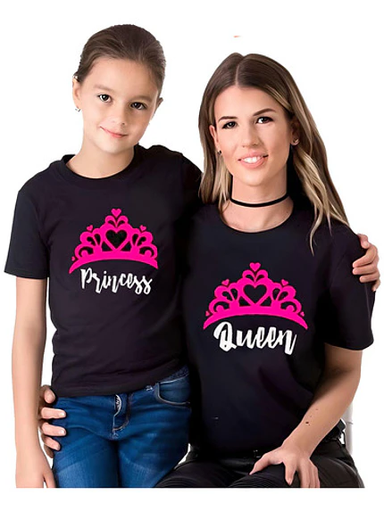 Pack Polera Mamá E Hija Queen Princess Familia Grafimax 1