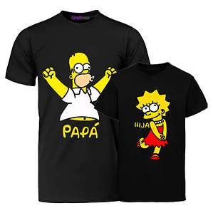 Pack Polera Homero E Lisa Papa Y Hija Simpsons Grafimax