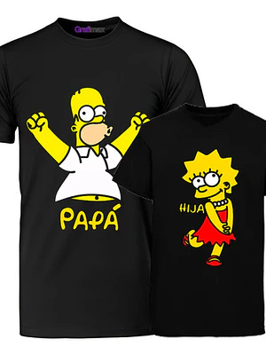 Pack Polera Homero E Lisa Papa Y Hija Simpsons Grafimax