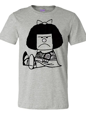 Polera Mafalda Oversize Gris Mujer Mamá Regalo Ungrygrafimax