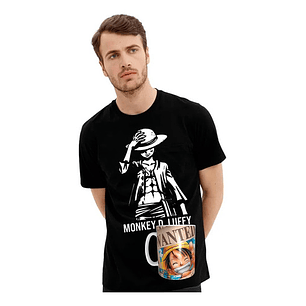 Polera One Piece Monkey D. Luffy + Tazón Anime Grafimax