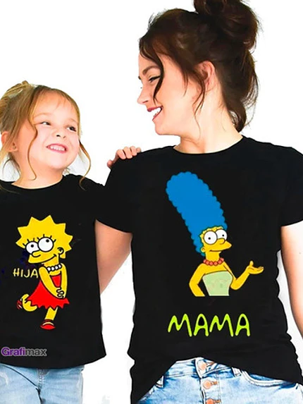 Polera Pack Mamá E Hija Diseños Familia Simpsons Grafimax 2