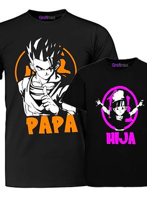 Pack Polera Gohan Y Pan Papá E Hija Dbz Familia Grafimax