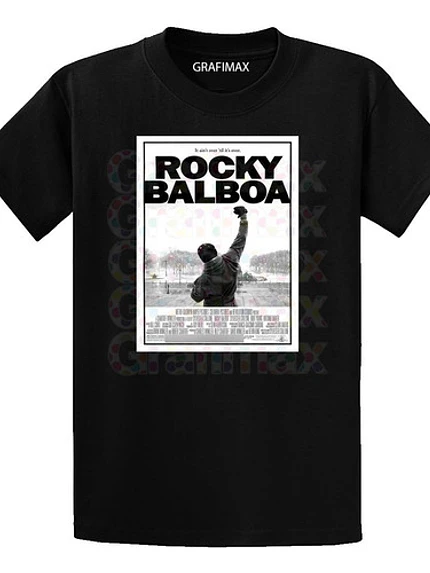 Polera Rocky Balboa Italian Stallion Negra Hombre Grafimax 1