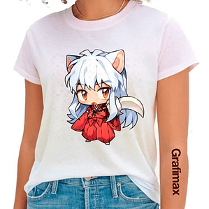 Polera Inuyasha And Kagome Chibi Anime Mujer Grafimax