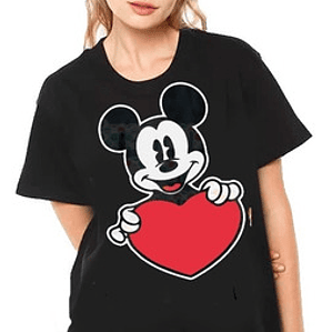 Polera Raton Mickey Corazon Oversize Grafimax