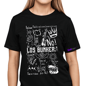 Polera Los Bunkers Banda Míºsica Doble Estampado Grafimax