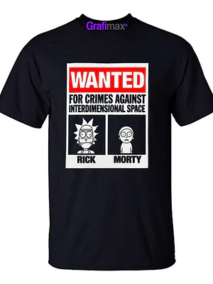 Polera Rick Y Morty Wanted Se Busca Series Dibujos Grafimax