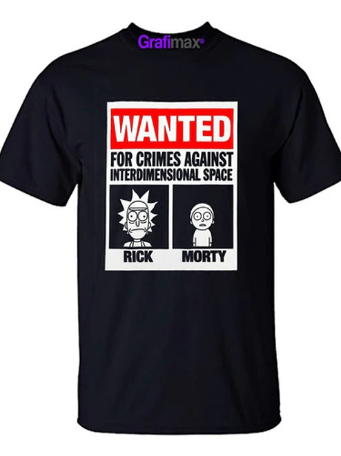Polera Rick Y Morty Wanted Se Busca Series Dibujos Grafimax 1