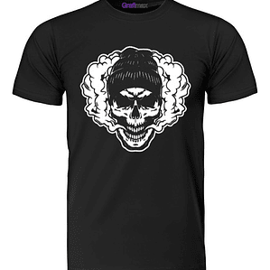 Polera Calavera Skull Smoke Vinilo Grafimax